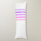 Paarse & Roze Verticale Strepen Monogram Lichaamskussen (Voorkant Verticaal)
