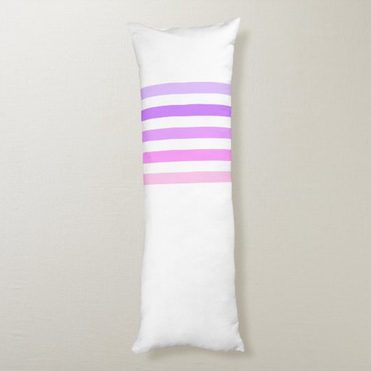 Paarse & Roze Verticale Strepen Monogram Lichaamskussen (Achterkant (Verticaal))