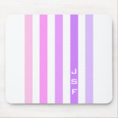 Paarse & Roze Verticale Strepen Monogram Muismat (Voorkant)