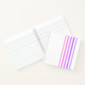 Paarse & Roze Verticale Strepen Monogram Notitieboek (Binnen)