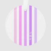 Paarse & Roze Verticale Strepen Monogram Ornament (voorkant)
