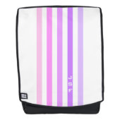 Paarse & Roze Verticale Strepen Monogram Rugtassen (Voorkant)