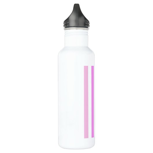 Paarse & Roze Verticale Strepen Monogram Waterfles (Links)