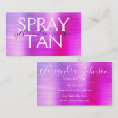 Paarse roze verzegelde metaal verstuiver visitekaartje (Voorkant / Achterkant)