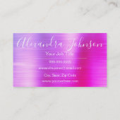 Paarse roze verzegelde metaal verstuiver visitekaartje (Achterkant)