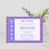 Paarse roze vierkant Stippen Afstuderen grens Kaart (Staand voorkant)