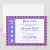 Paarse roze vierkant Stippen Afstuderen grens Kaart (Voorkant / Achterkant)