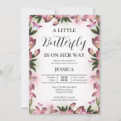 Paarse roze vlinder Baby shower Kaart (Voorkant)