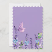 Paarse roze vlinder Baby shower Kaart (Achterkant)
