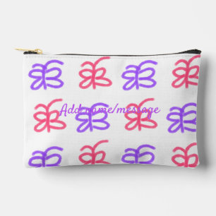 Paarse roze vlinder doodle patroon naam toevoegen etui