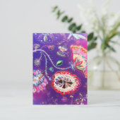 Paarse roze vlinder Floral Tuin Briefkaart (Staand voorkant)