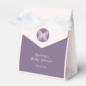 Paarse roze vlinder gepersonaliseerd bedankdoosjes (Voorkant Zijde)