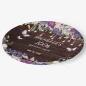 Paarse roze vlinder Rustic 100th Birthday Papieren Bordje (Gekanteld)