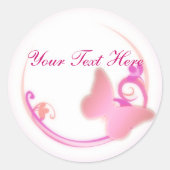Paarse-roze vlinder Stickers (Voorkant)