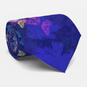 Paarse roze vlinder Stropdas (Opgerold)