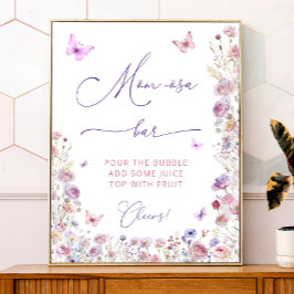 Paarse Roze Vlinder Tuin Mom-osa Bar Poster