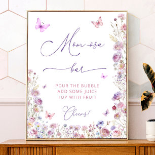 Paarse Roze Vlinder Tuin Mom-osa Bar Poster