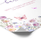 Paarse Roze Vlinder Wilde Bloemen Bloem Bar Poster (Hoek)