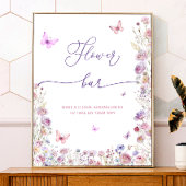 Paarse Roze Vlinder Wilde Bloemen Bloem Bar Poster