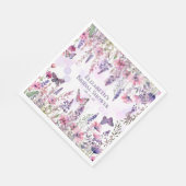 Paarse Roze Vlinders en Wildbloemen Bloemen Servet (Hoek)