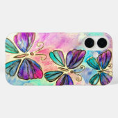 Paarse roze vlinders iPhone Case (Achterkant (horizontaal))