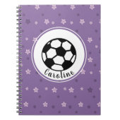 Paarse Roze Voetbal Voetbal Meisje Naam Persoonlij Notitieboek (Voorkant)