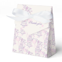 Paarse roze vogel bedankt voor de bruiloft.