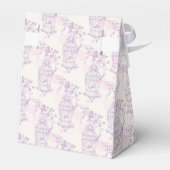 Paarse roze vogel bedankt voor de bruiloft. bedankdoosjes (Achterkant)