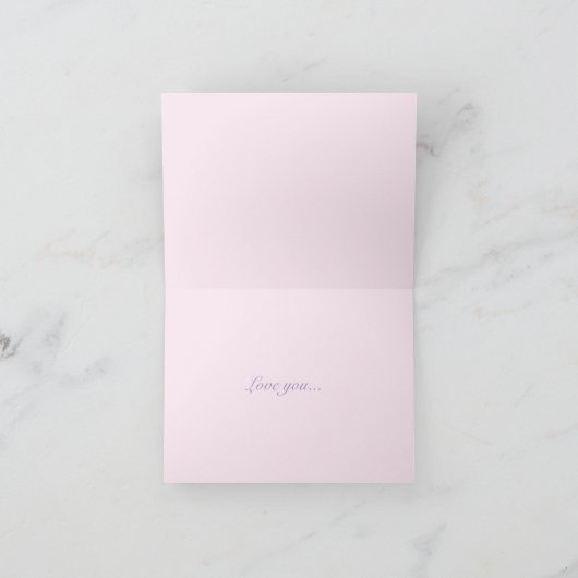 Paarse roze vogelkooi Valentijnsdag naamkaart Feestdagen Kaart (Binnen)