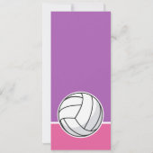 Paarse roze volleyball Ticket Birthday Foto Kaart (Achterkant)