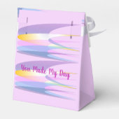Paarse roze voorverpakking bedankdoosjes (Achterkant)
