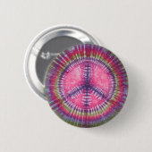 Paarse Roze Vredesteken Tie Dye Button (Voorkant /achterkant)