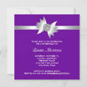 Paarse Roze Vrouwen 30ste Verjaardagsfeest Kaart (Achterkant)