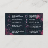 Paarse roze waskaart visitekaartje (Achterkant)