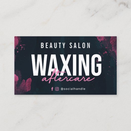 Paarse roze waskaart visitekaartje (Voorkant)