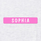 Paarse roze waterdichte Labels voor meisjes | naam (Design 1)