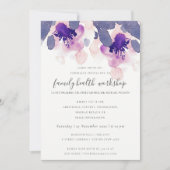 PAARSE ROZE WATERVERF BLOEMEN WORKSHOP EVENEMENT KAART (Voorkant)