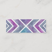 Paarse roze Waterverf Chevron Geometric Print Mini Visitekaartje (Achterkant)