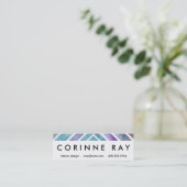 Paarse roze Waterverf Chevron Geometric Print Mini Visitekaartje (Staand voorkant)