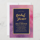 Paarse Roze Waterverf en Faux Gold Vrijgezellenfee Kaart (Voorkant)