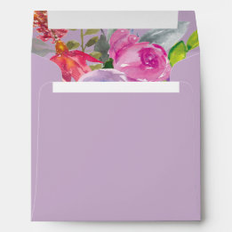 Paarse roze Waterverf Floral Envelop