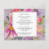 Paarse roze Waterverf Floral Gradual Party Briefkaart (Voorkant)