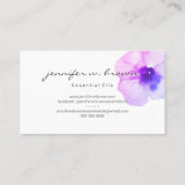 Paarse roze waterverf florale oplossing Aangepast Visitekaartje (Achterkant)