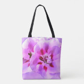 Paarse Roze Waterverf Hibiscus Tote Bag (Achterkant)