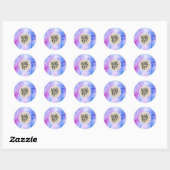 Paarse roze Waterverf Kraft met liefdesplezier Ronde Sticker (Vel)