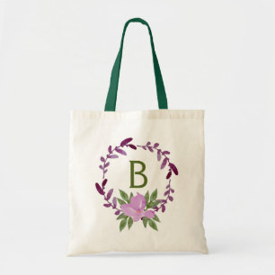 Paarse & Roze Waterverf krans Tote Bag
