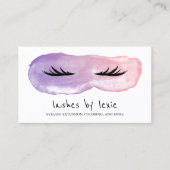Paarse & Roze Waterverf Lash Artiest Visitekaartje (Voorkant)