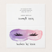 Paarse Roze Waterverf Lash Artist Aftercare Visitekaartje (Buitenkant ongevouwen)