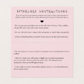 Paarse Roze Waterverf Lash Artist Aftercare Visitekaartje (Binnenkant ongevouwen)