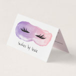Paarse Roze Waterverf Lash Artist Aftercare Visitekaartje<br><div class="desc">Gevouwen visitekaartje voor een wimpertekenaar met contactgegevens en wimperextensie nazorginstructies voor uw klanten. Een paar ruw getekende wimpers in het zwart bovenop een vlek waterverf in roze en paarse kleuren.</div>